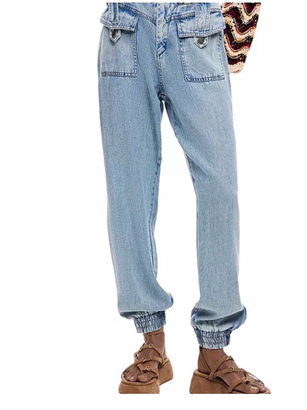 Desigual Light Blue Relaxed Boyfriend Denim Joggers